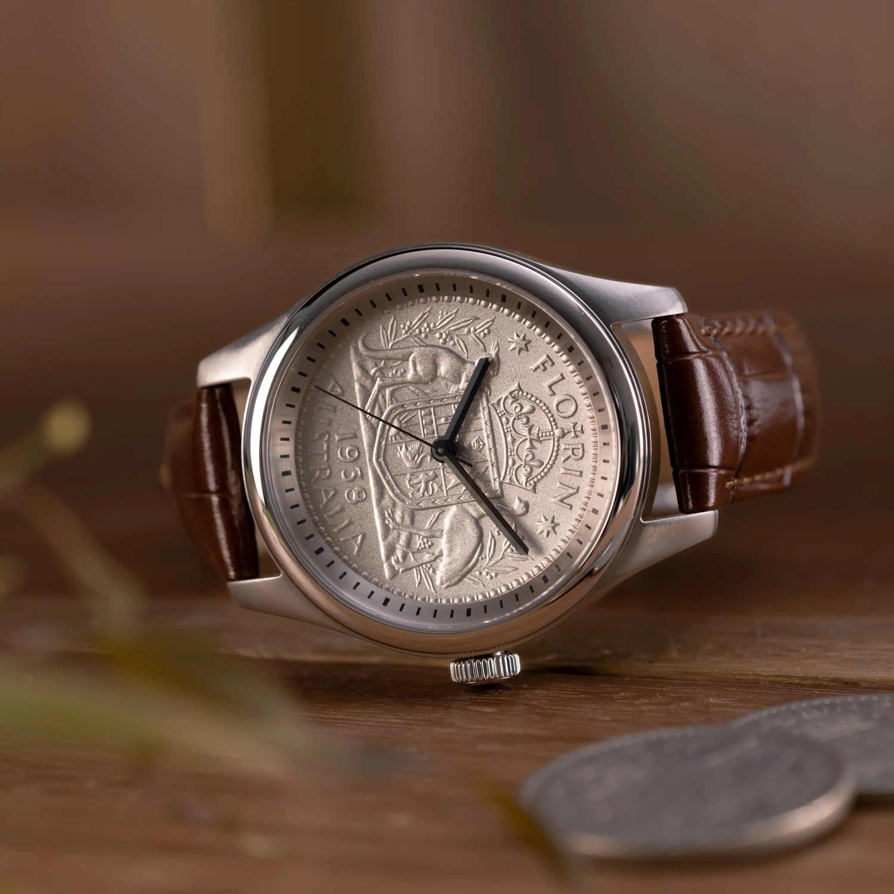 Stainless Steel case, Florin Dial