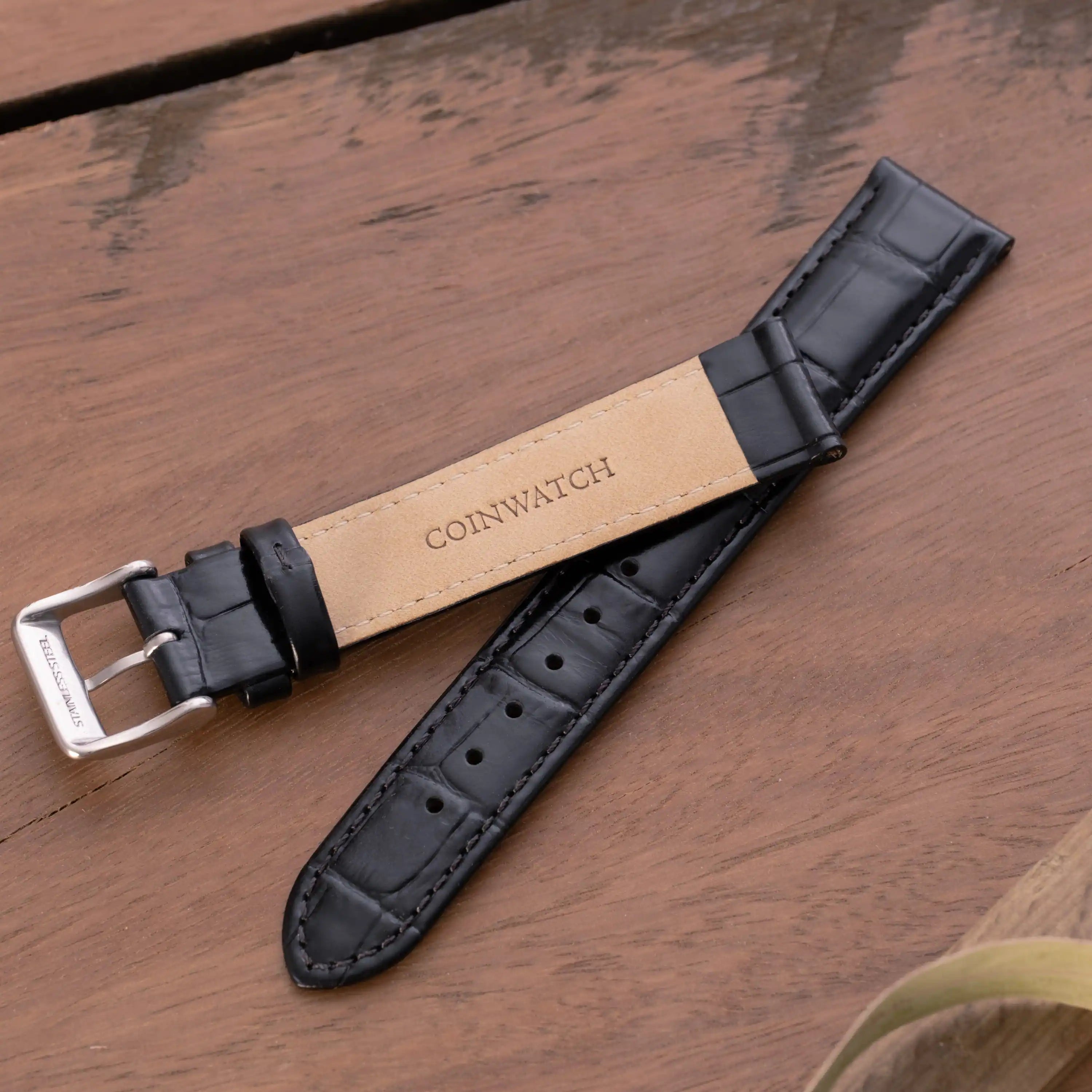 Coinwatch Genuine 18mm leather band | Black