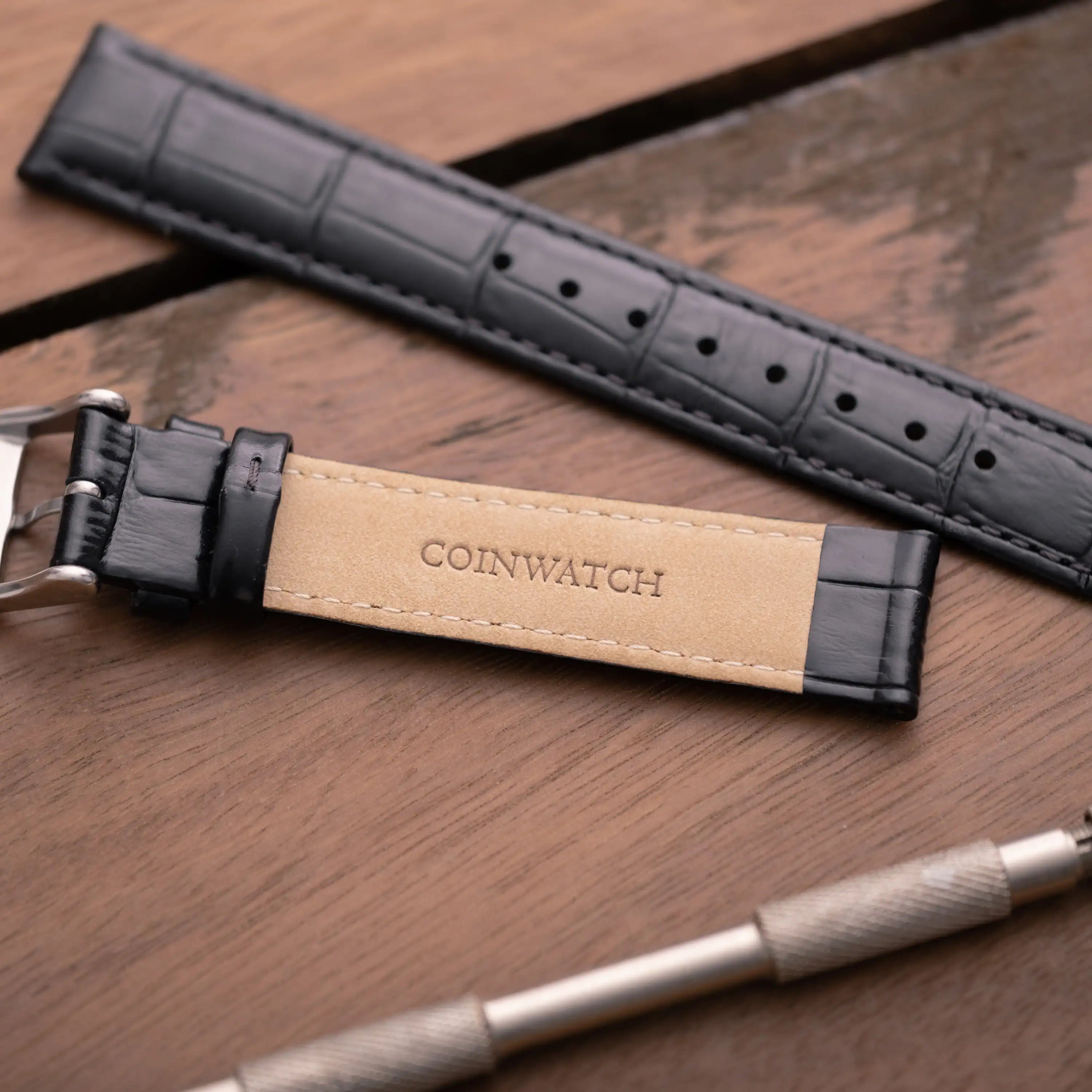 Coinwatch Genuine 18mm leather band | Black